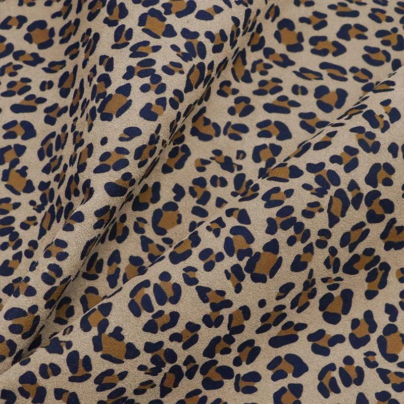 Leopard Printed Double Side Suede Microfiber Leather